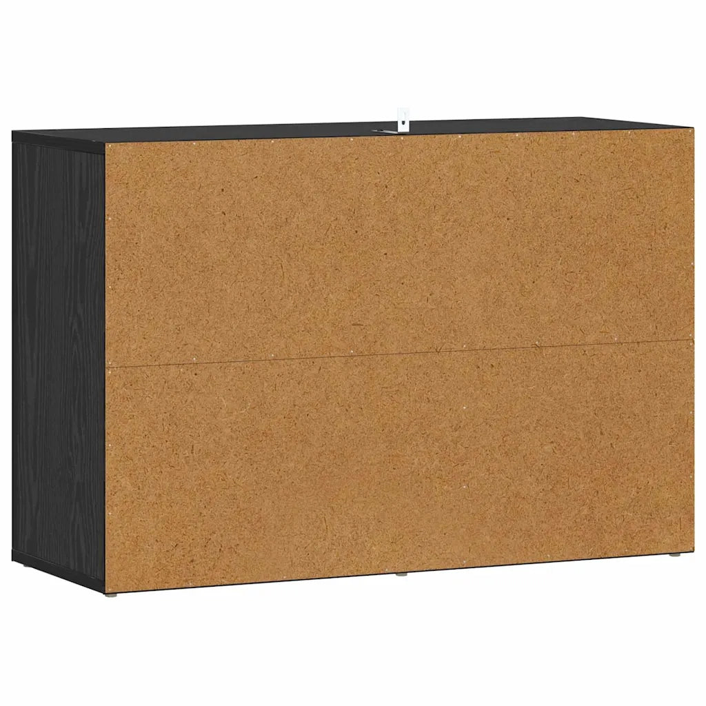 Credenza | Madia | Buffet da pranzo | Armadio da pranzo Rovere Nero 80 x 30 x 53 cm Legno multistrato