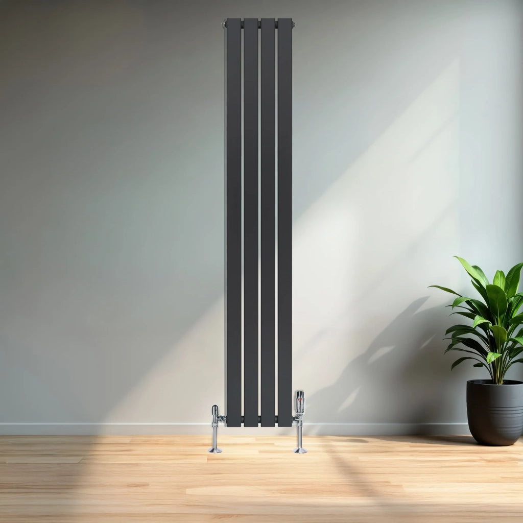 Radiatore Verticale Design Piatto Colonna Singola Antracite 1800x280 mm
