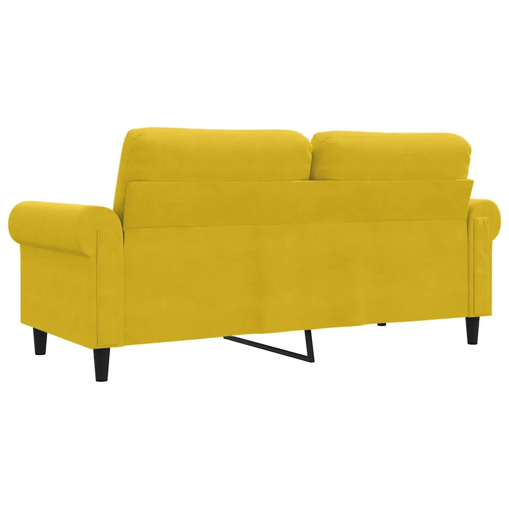 Divano a 2 Posti giallo 140 cm in Velluto 359535