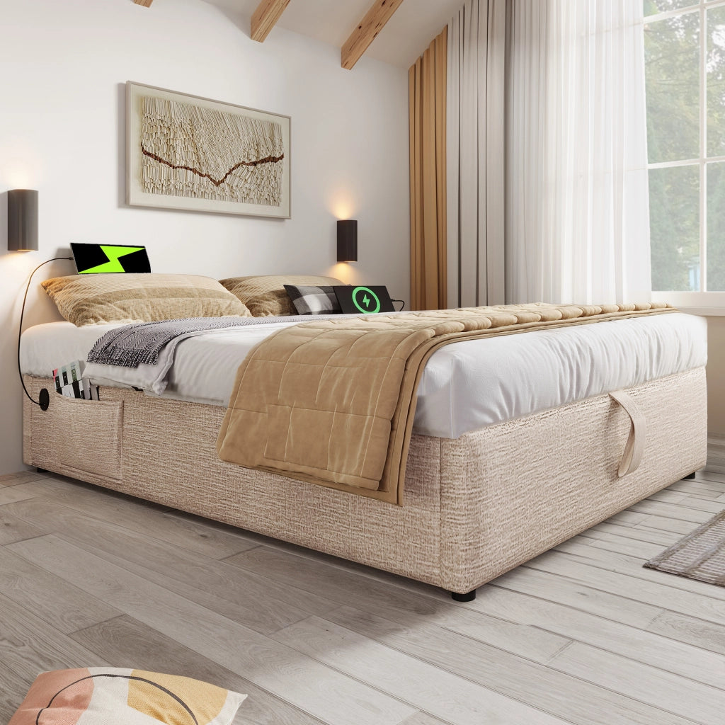 letto imbottito lino naturale 140 x 200 cm