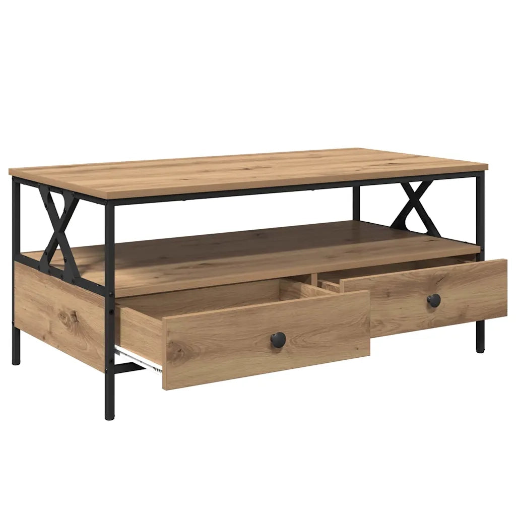 Tavolino da salotto rovere artigianale 100 x 51 x 45 cm 874095