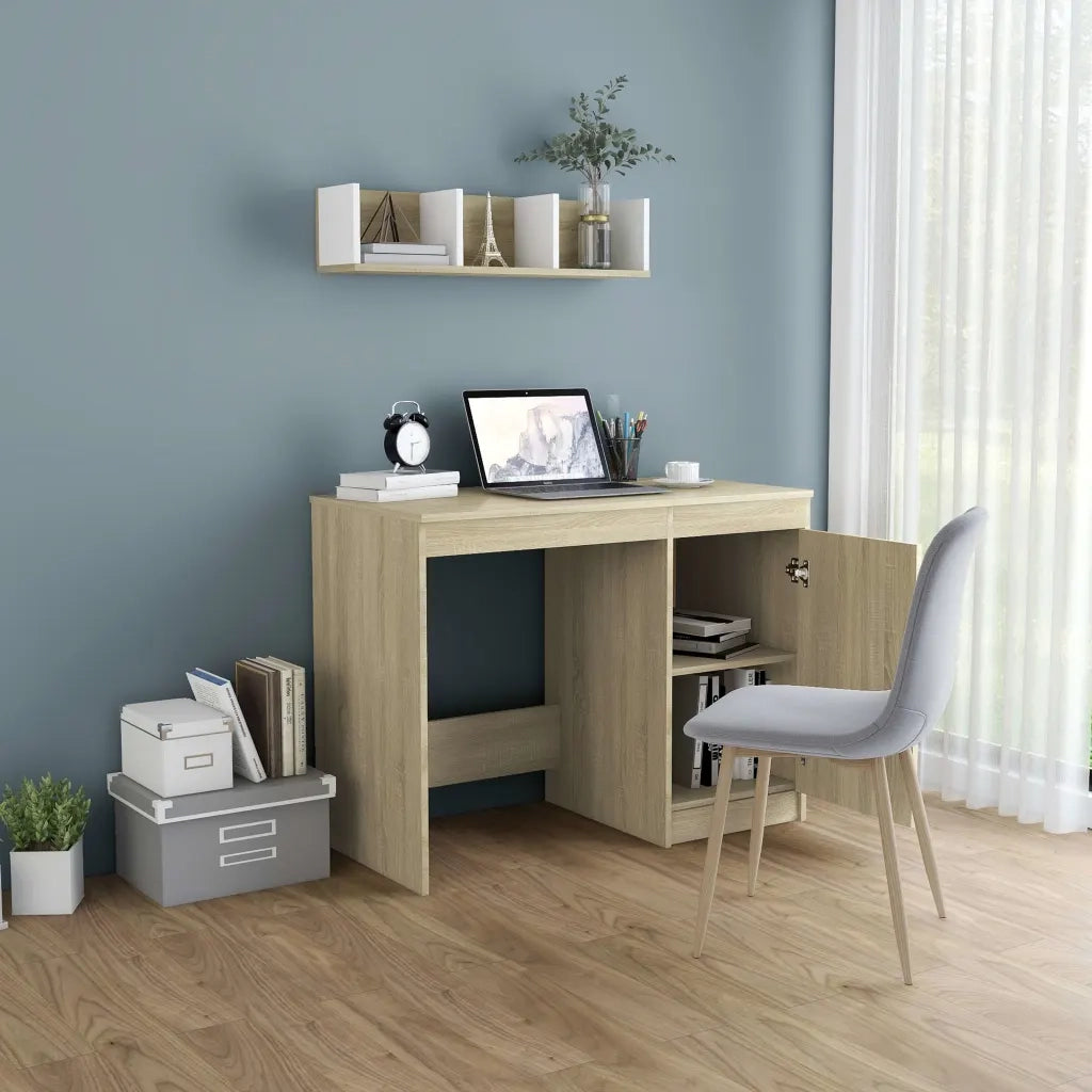 Scrivania | Tavolo da Ufficio Rovere Sonoma 100x50x76 cm in Legno Multistrato