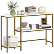 Tavolo console con ripiani ¨C Minimal ¨C bianco dorato 120 cm
