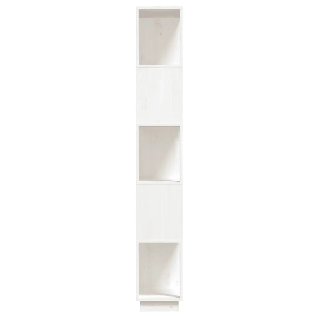 Libreria Divisorio-Scaffale per Libri-Mobile di Stoccaggio Bianco 80x25x163,5 cm Legno Massello di Pino