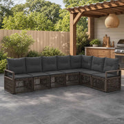 Set Divano da Giardino 7 pz Grigio polyrattan 3435722