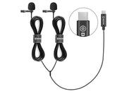 Microfoni Lavalier BOYA BY-M3D Digitali a Doppia Testa USB tipo C compatibili con iPad Pro, Mac PC