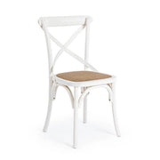 Sedia in Legno di Olmo con Seduta in Rattan Naturale - CROSS