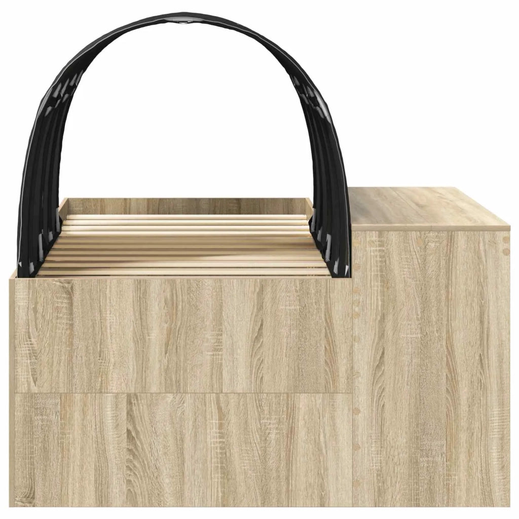 Letto con Tunnel 3 pz Rovere Artigianale e Nero 3423700