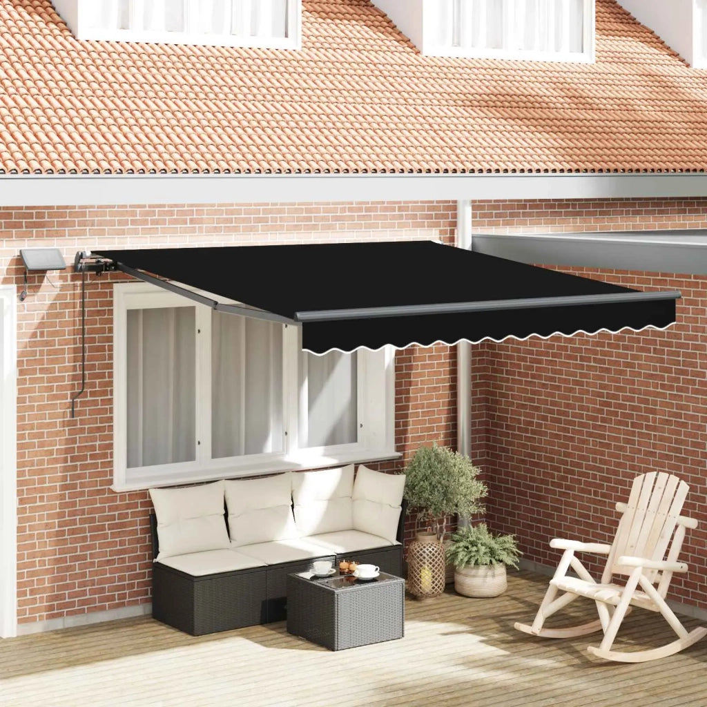 Tenda Retrattile Nero 300 x 250 cm Tessuto 3330038