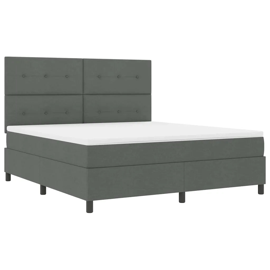 Letto a molle con materasso Grigio scuro 180 x 200 cm Tessuto