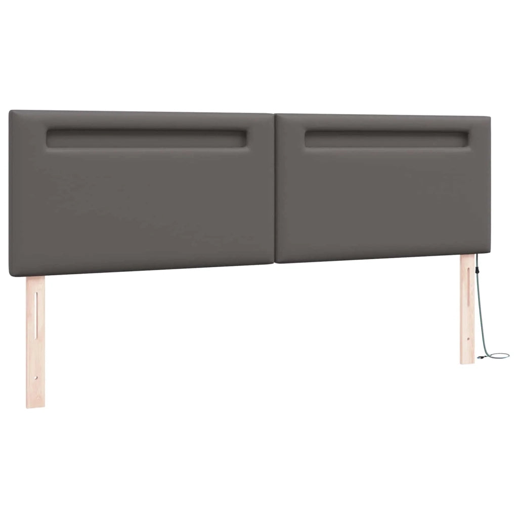 Testiera LED Grigio 180 cm Pelle Sintetica 42007311