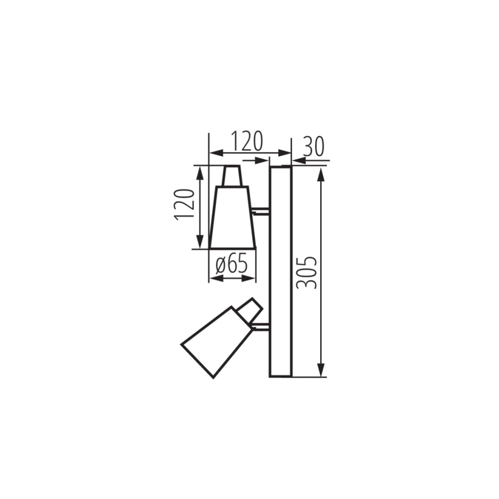 Plafoniera/Applique Kanlux SEMPRA 2xGU10 nera dimmerabile