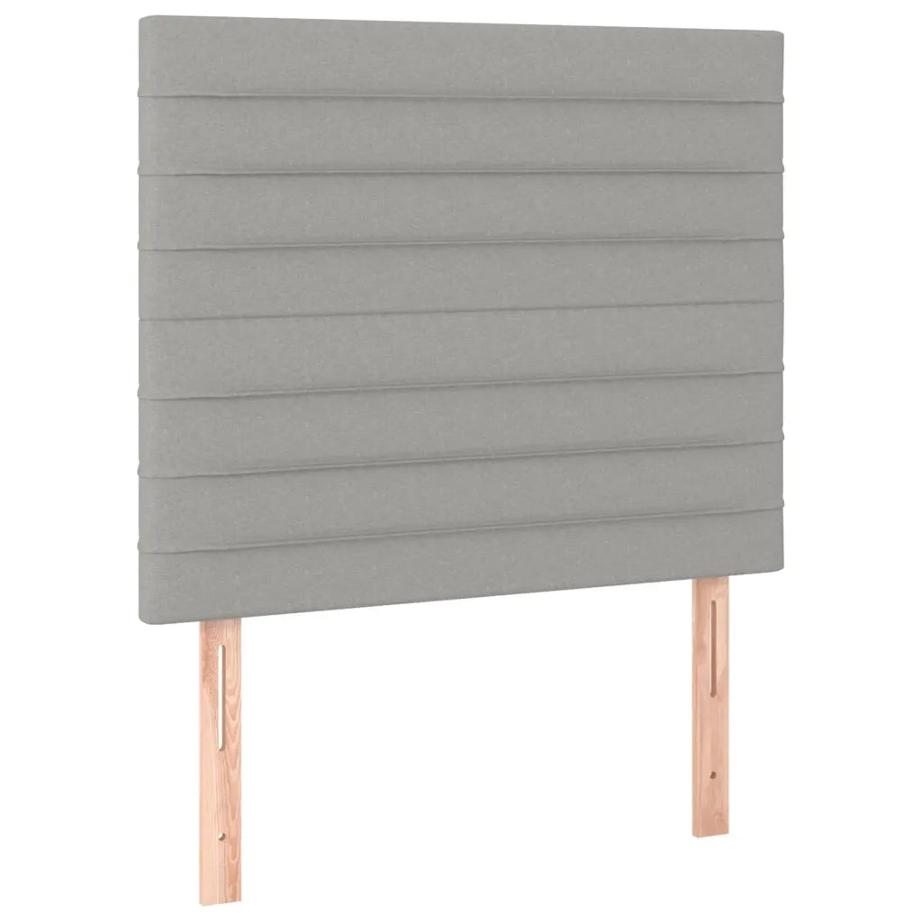Letto singolo | Letto per adulti | Letto a Molle Materasso e LED Grigio Chiaro 90x200 cm Tessuto