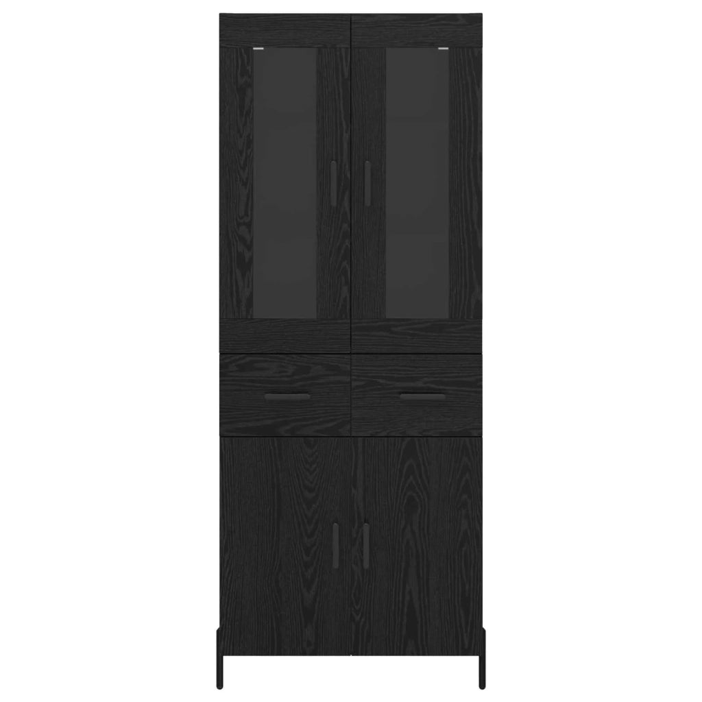 Credenza-Buffet-Armadio da cucina Rovere Nero 69,5 x 34 x 180 cm Legno multistrato 129320