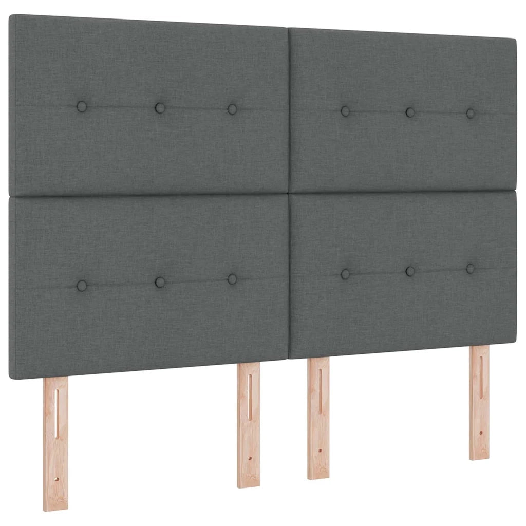 Letto a Sorgente LED Grigio scuro 140 x 190 cm Tessuto