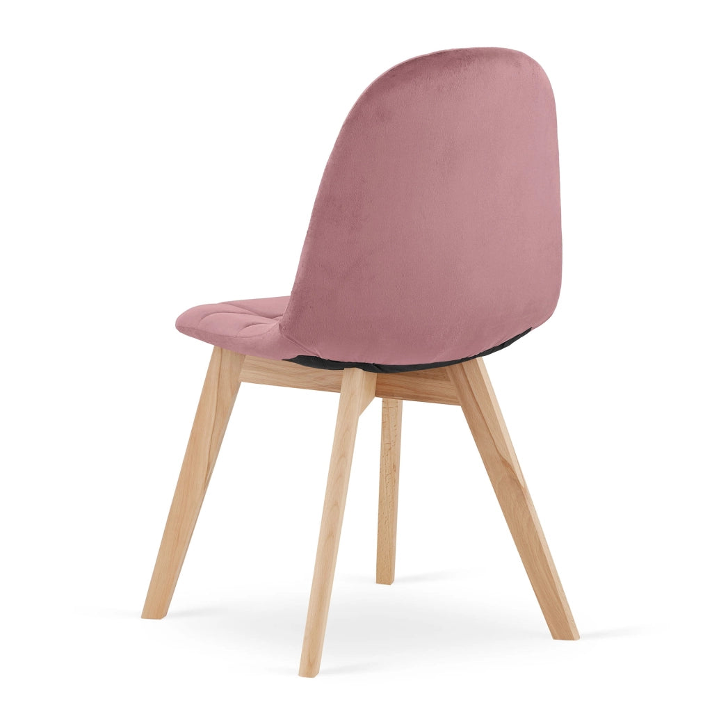 Sedia Valora NUUC in velluto rosa scuro, design ergonomico x2