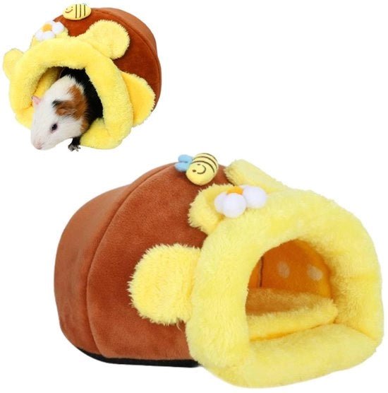 Accessori per gabbia da hamster - Rifugio in velluto per hamster - Grande luogo di rifugio - Accessori per gabbia da hamster caldi in inverno - Casa per hamster - Casa per hamster in legno - Comodo e sicuro