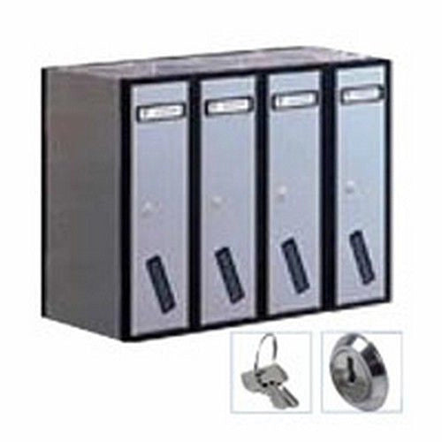 Silmec 31-504 SC5V Casellario Postale Verticale 4 Posti in Alluminio Anodizzato con Serratura a Cilindro 2 Chiavi colore Silver