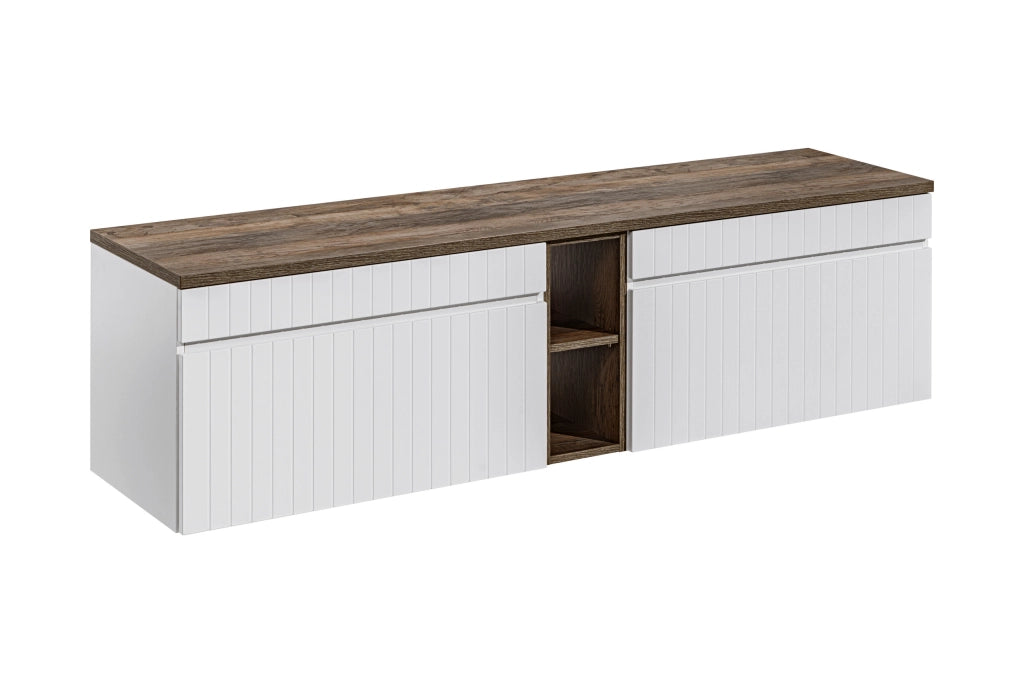 Set mobili bagno 180 cm con piano Iconic White 180 cm