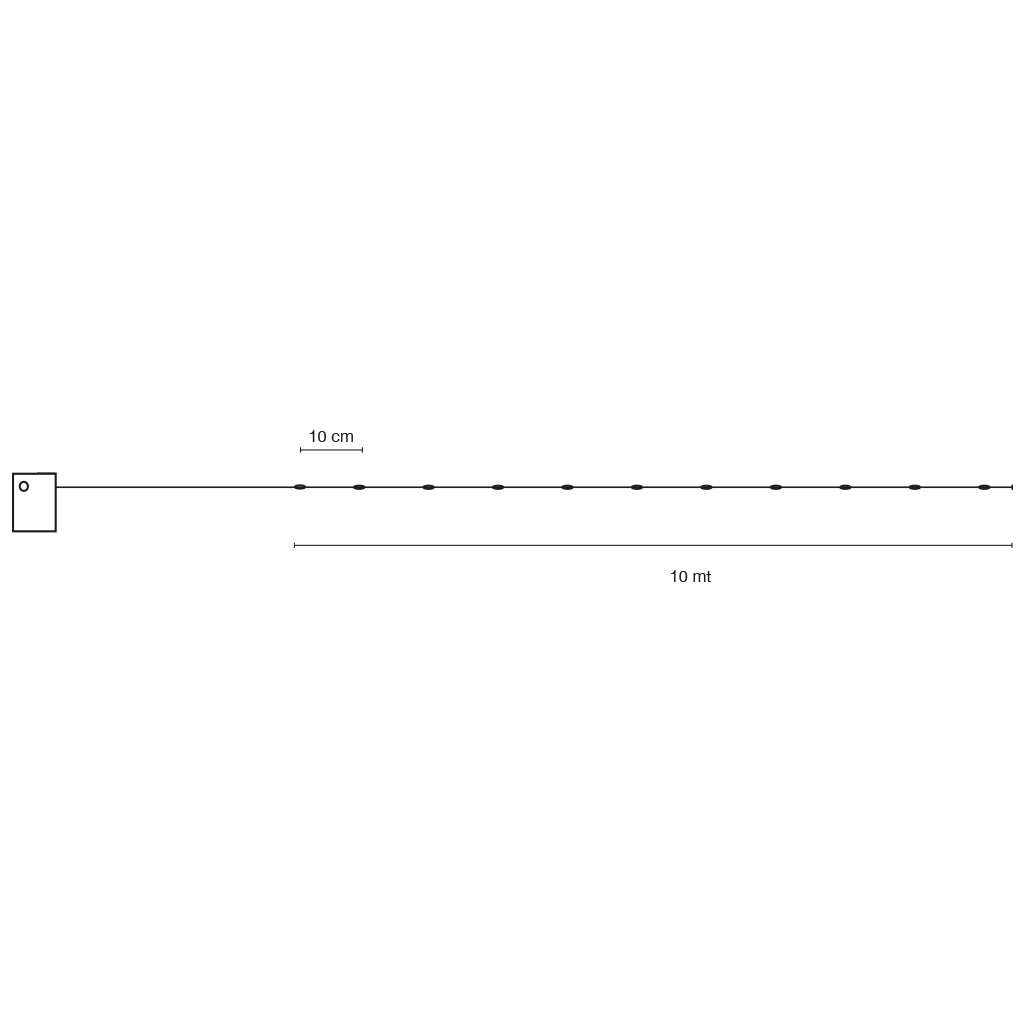 Catena luminosa led di Natale filo rame 100 micro led batteria 10MT luce fredda