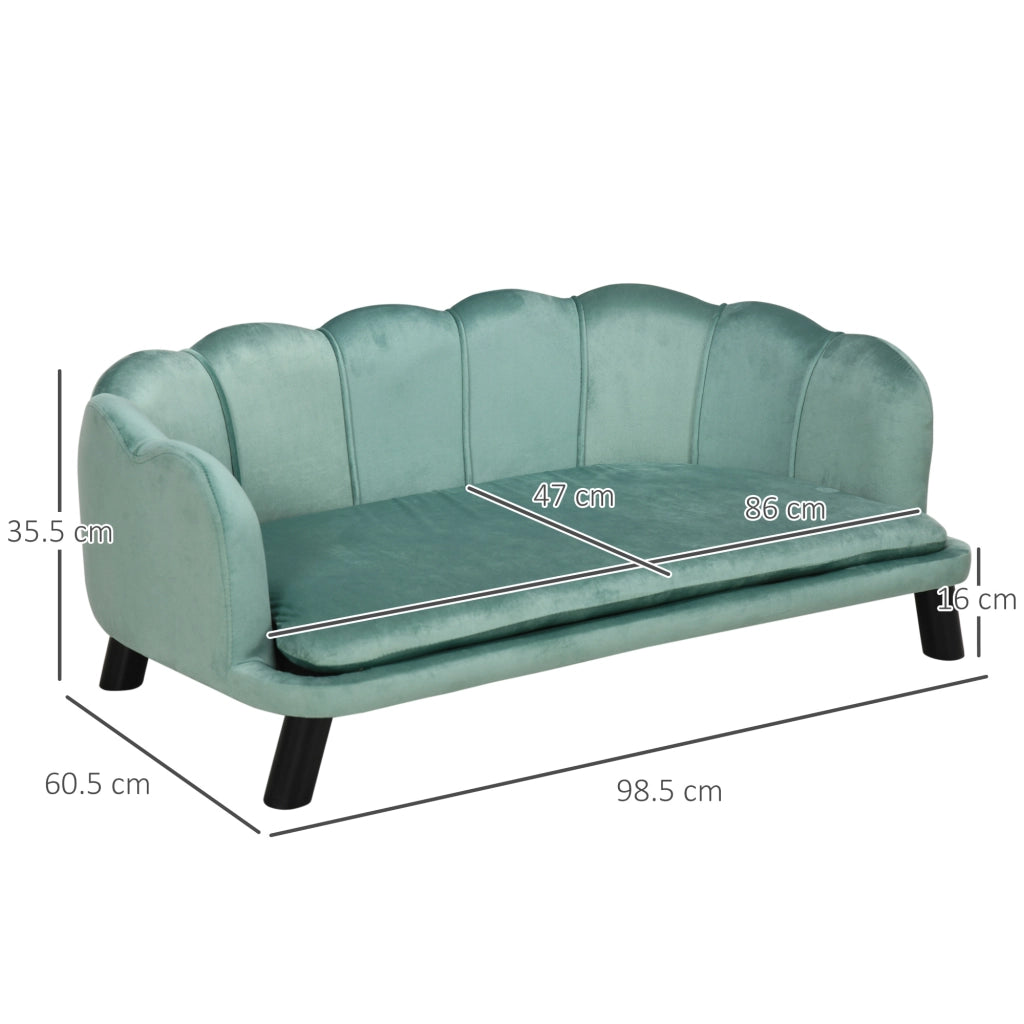 DIVANO per cani 98,5x60,5x35,5 cm verde in poliestere