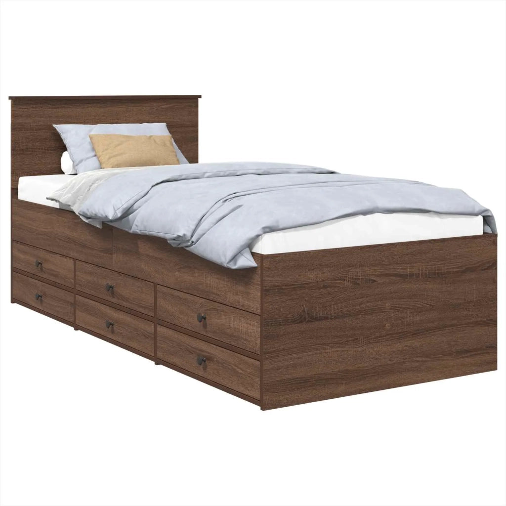 Daybed Rovere Marrone e Nero 75 x 190 cm Legno multistrato 3408542