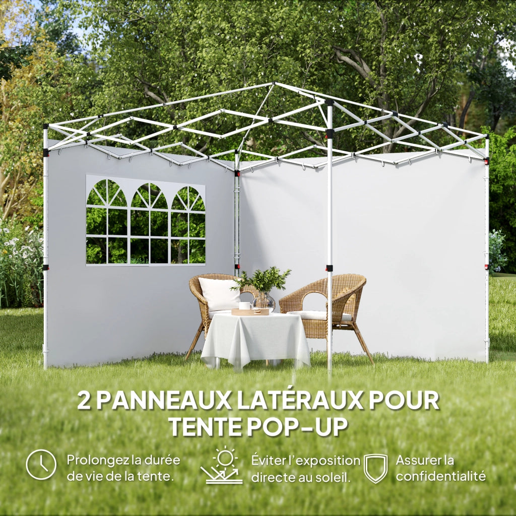Pannelli laterali per gazebo 3x3m ¨C Xylo ¨C Set 2 pezzi con finestra tessuto Oxford bianco