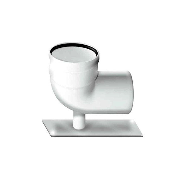 canna fumaria in PLASTICA PPS DN 080 curva 87° CON STAFFA DI SUPPORTO