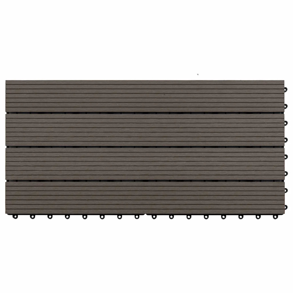 Piastrella per Decking 6 pcs Marrone Scuro 60 x 30 cm WPC 42046686