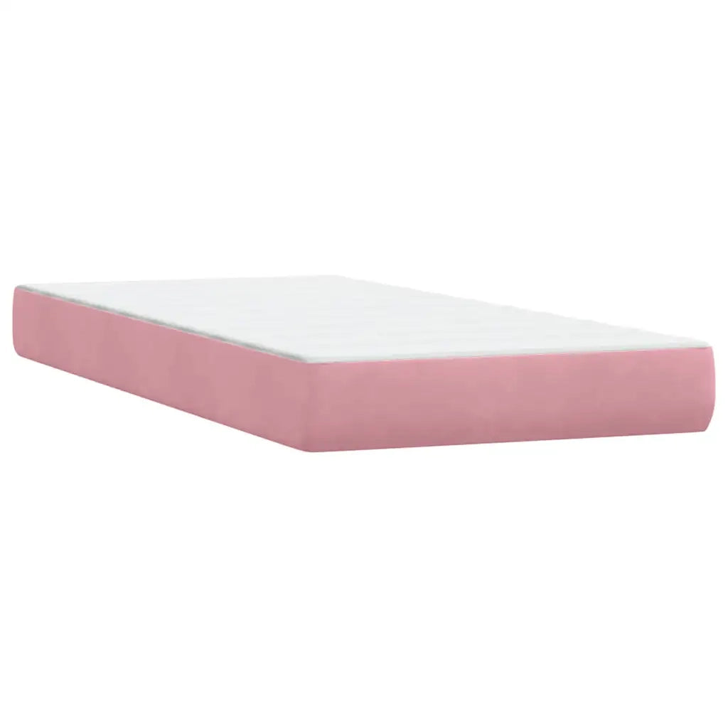 Letto a Molle con Materasso e LED Rosa 80x220 cm Velluto 3316718