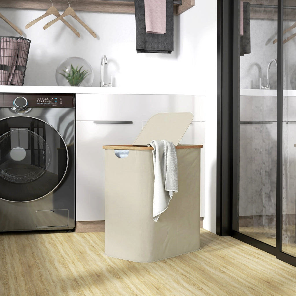 Cestino per bucato pieghevole 80L ¨C Minimal ¨C beige
