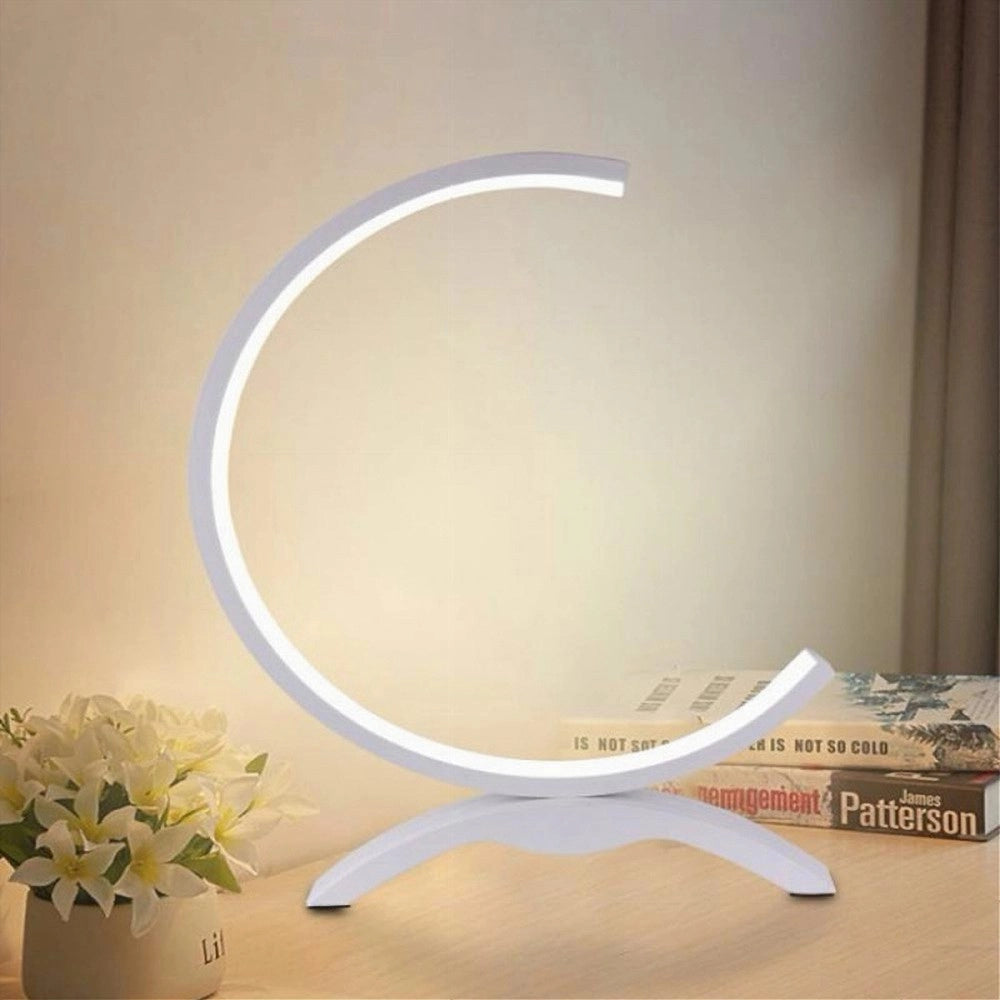 Trade Shop - Lume Led 9w Lampada Tavolo Abat-jour Stilizzata Bianco Luce 3000k 6500k 4000k D30 - -bianco Naturale      -