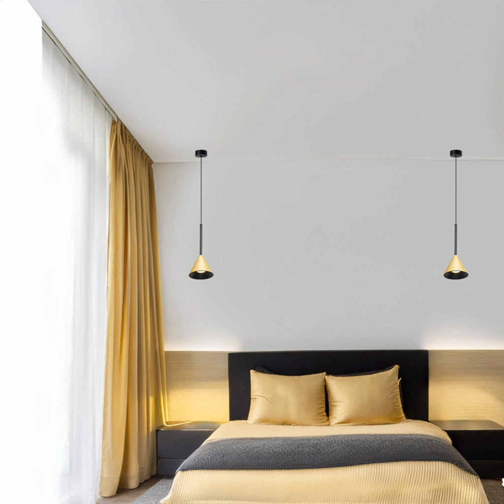 Lampada a sospensione Cone oro/nero 1 luce GU10 Milagro