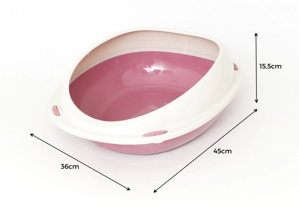 Lettiera Toilette Per Gatti Ovale 45x36x15,5cm Modello 700088 Colore Rosa