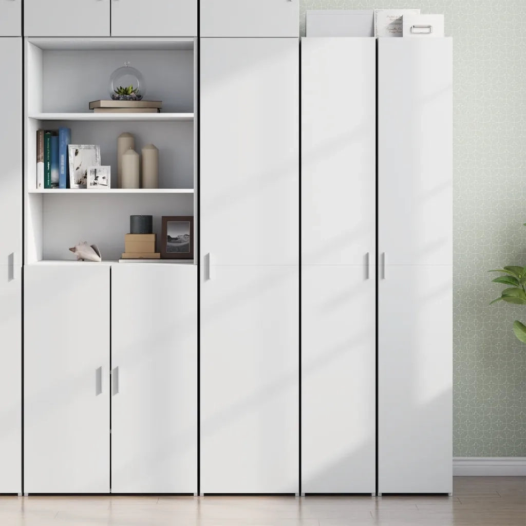 Credenza Bianca 40x42,5x185 cm in Legno Ingegnerizzato