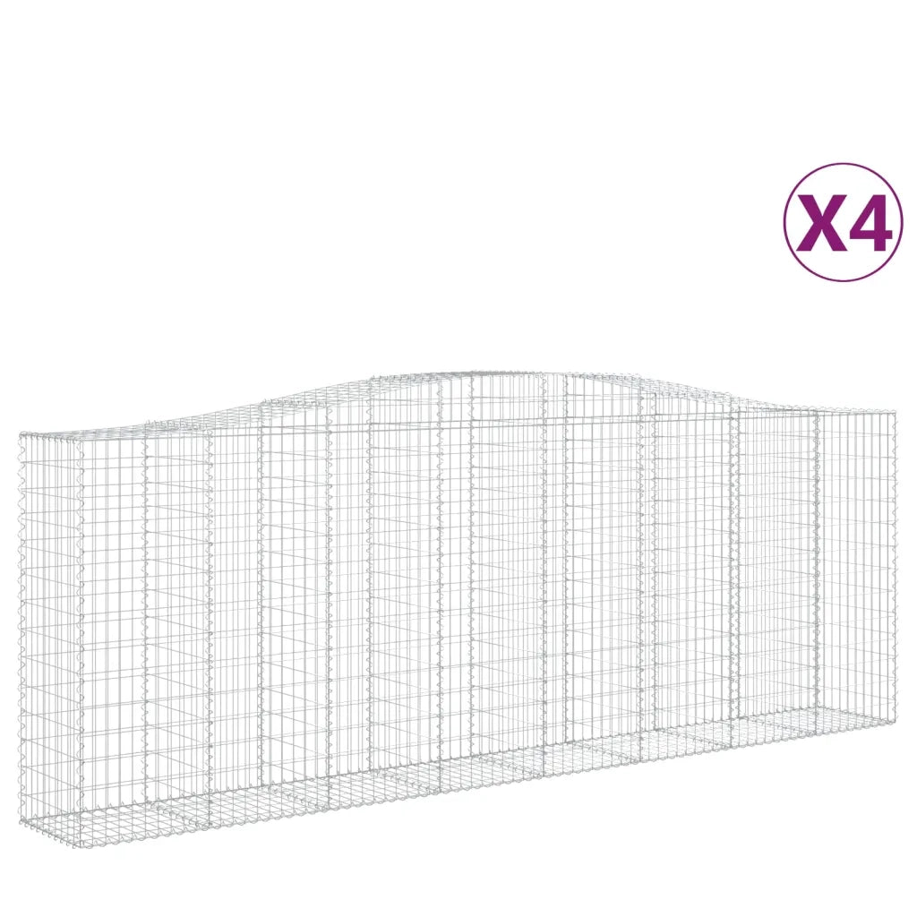Cesti Gabbioni ad Arco 4 pz 400x50x140/160 cm Ferro Zincato 3145984