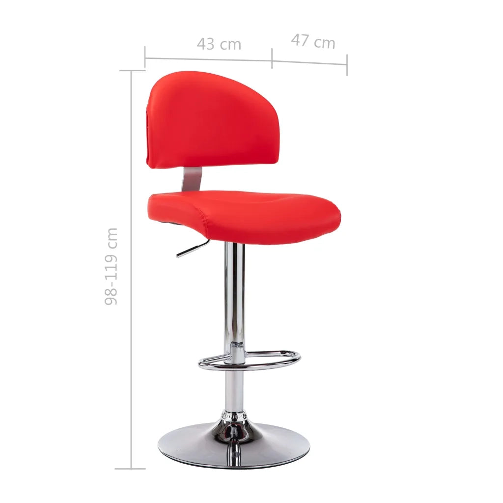 Sgabello da Bar Rosso in Similpelle 249650