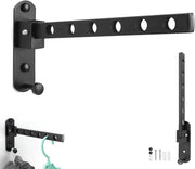 Wandrek Inclinabile - Assecco con Hanger per Balcone e Bagno - Nero - Con Ganci
