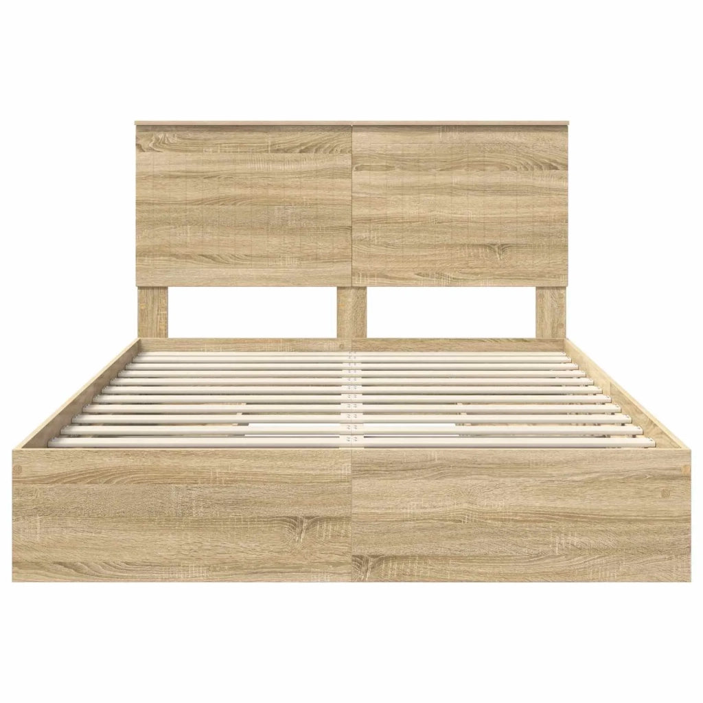 Letto con Contenitore con testiera-Struttura Letto con contenitore Rovere Sonoma 140 x 200 cm 167405