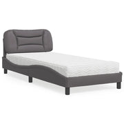 Letto con Materasso Hvar Grgio 90x200 cm in Similpelle