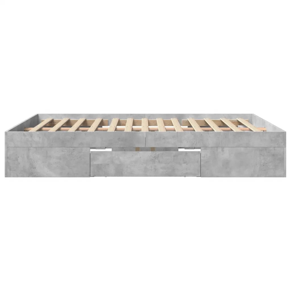 Giroletto senza Materasso-Struttura Letto Grigio Cemento 160x200cm Truciolato 342210