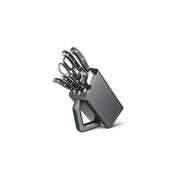 Victorinox 7.7243.6 Grand Maître Ceppo Portacoltelli con 6 Coltelli Forgiati Acciaio Inox e Cesoie Multiuso colore Nero