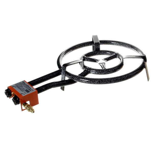 Garcima BN-G400 Bruciatore a Gas per Paella 40 cm 2 anelli ferro smaltato uso esterno butano propano colore Nero