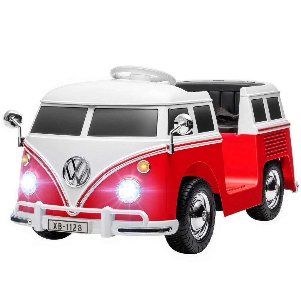 Auto elettrica per bambini Volkswagen T1 ¨C zephmum ¨C 89x49x41,5cm rosso