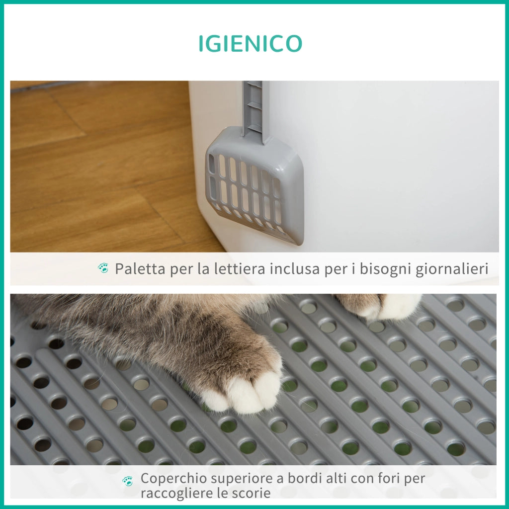 Lettiera chiusa per gatti con doppio ingresso ¨C Xylo ¨C 44x55x39 cm bianco