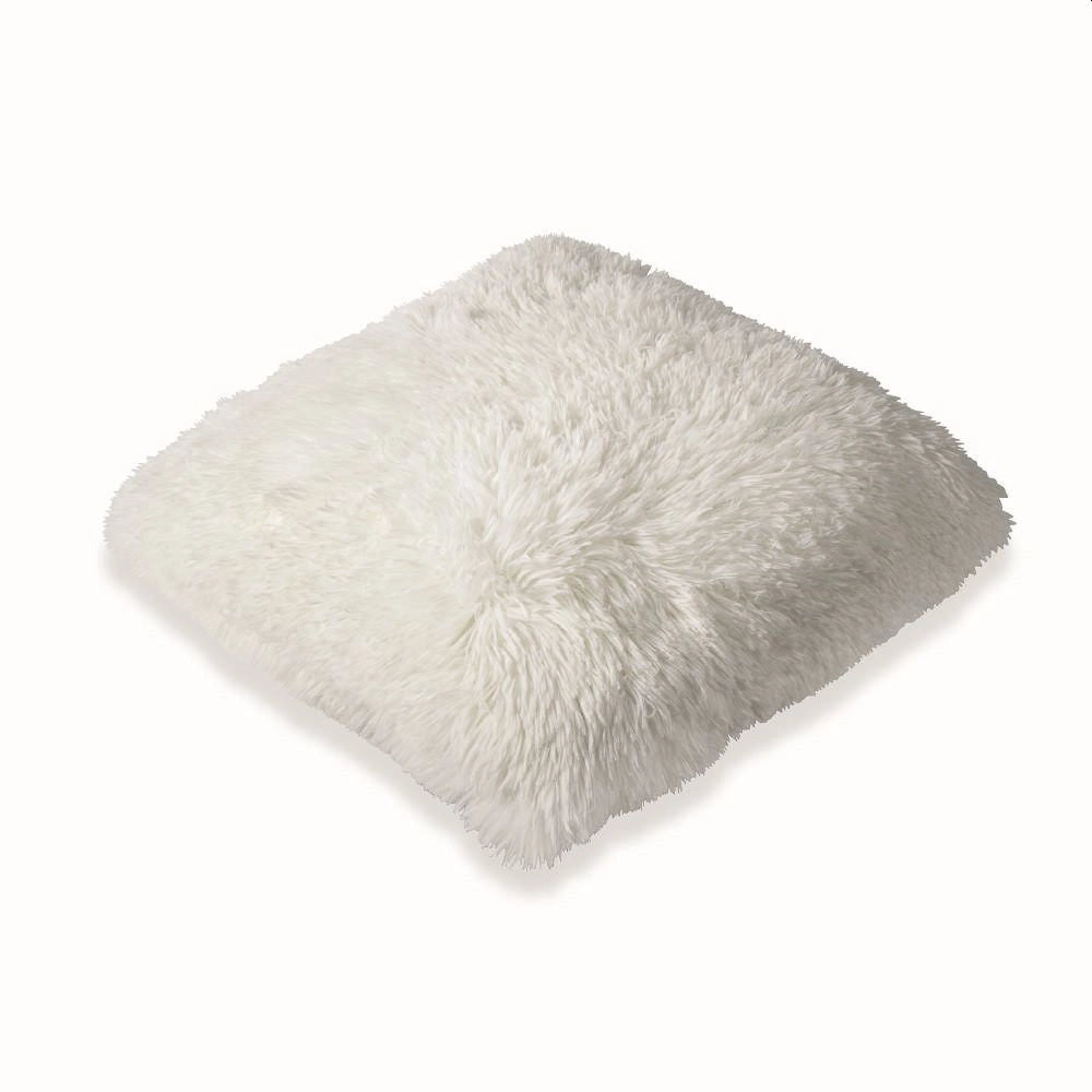 GLAM CUSCINO ARREDO IN ECOPELLICCIA 55X55 BIANCO