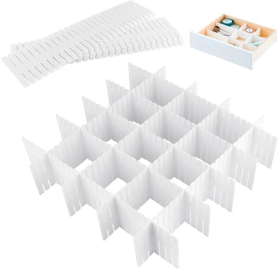 16 pezzi di separatore di carrello 32 x 7 cm, separatore di carrello regolabile, separatore di carrello per l'organizzazione di abbigliamento, scrittura, utensili da cucina, cosmetici