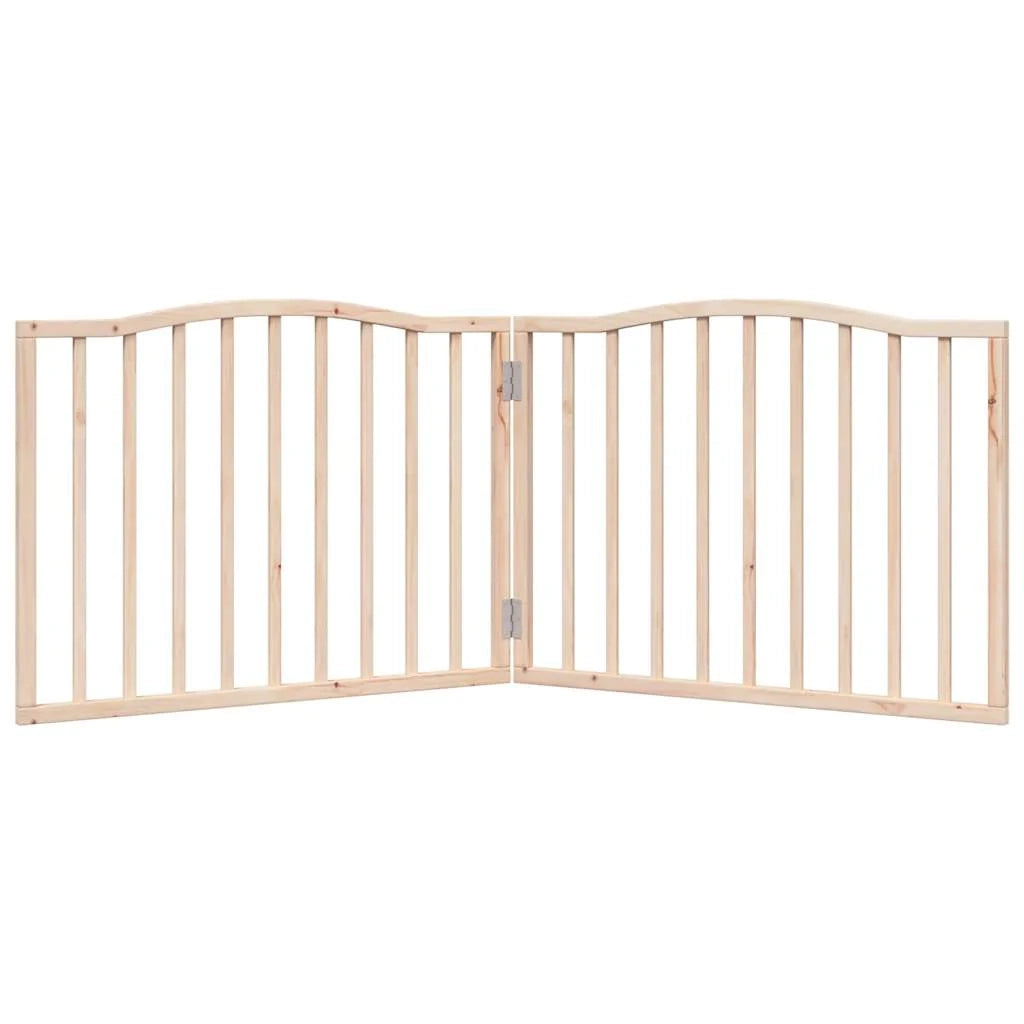 Cancelletto di sicurezza pieghevole per cani 2 pannelli 160 cm legno di pioppo marrone 02_0023040