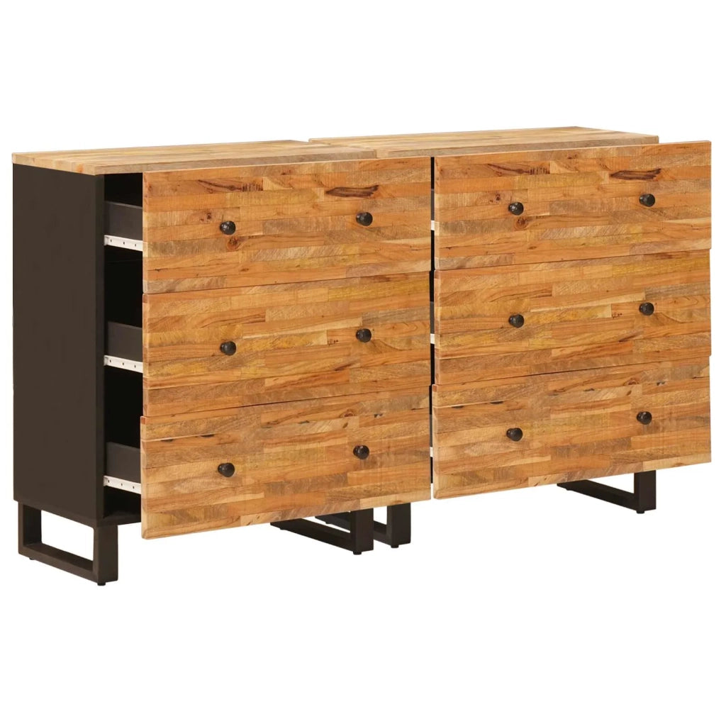 Credenza 2 pcs Marrone 60 x 33 x 75 cm Legno di mango massello