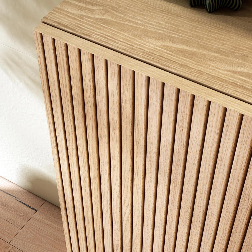 Scarpiera Herdasa effetto rovere dorato ante stampa doghe 90x90x27